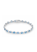 18ct White Gold Diamond & Sapphire Line Bracelet