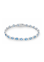 18ct White Gold Diamond & Sapphire Line Bracelet