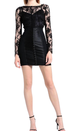 Black Lace Bodycon Mini Dress