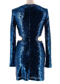 Staud Cobalt Sequin Long Sleeve Mini Dolce Dress