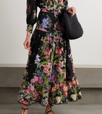 Charo Ruiz Ann Tiered Floral-print Voile Maxi Skirt