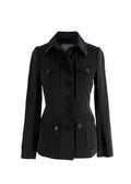 Lanvin Black Single Breasted Wool Blend Jacket