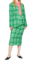 Sportmax Green Check Midi Skirt