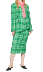 Sportmax Green Check Midi Skirt