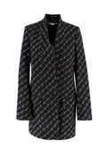 Stella McCartney Black Logo Print Wool Blend Coat