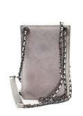 Chanel Silver Patent Leather Crossbody CC Phone Bag
