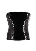 Alexander Vauthier Black Sequin Bandeau Top