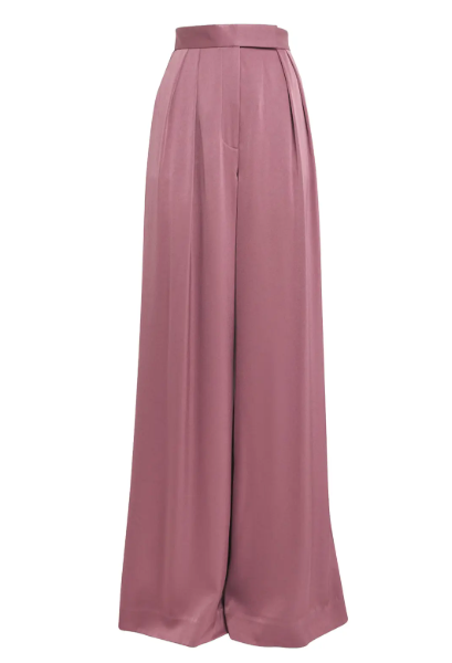 Alex Perry  Satin Crepe Wide-Leg Trousers
