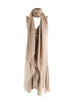 Alberta Ferretti Camel Silk Chiffon Draped Midi Dress