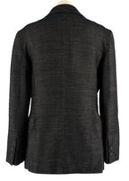 Emporio Armani Grey Pinstripe Wool Single Breasted Blazer