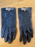 Hermes Black Leather Kelly Lock Gloves with Palladium Hardware