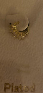 Meme London Gold Tone Crystal Hoop Earrings