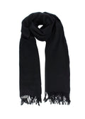Hermes Black Cashmere Tassel Scarf