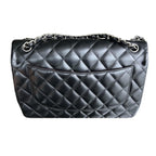 Chanel Black Lambskin Jumbo Double Flap Bag