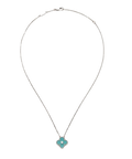 Van Cleef & Arpels White Gold Celadon Green Alhambra 2023 Holiday Pendant