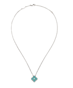 Van Cleef & Arpels White Gold Celadon Green Alhambra 2023 Holiday Pendant