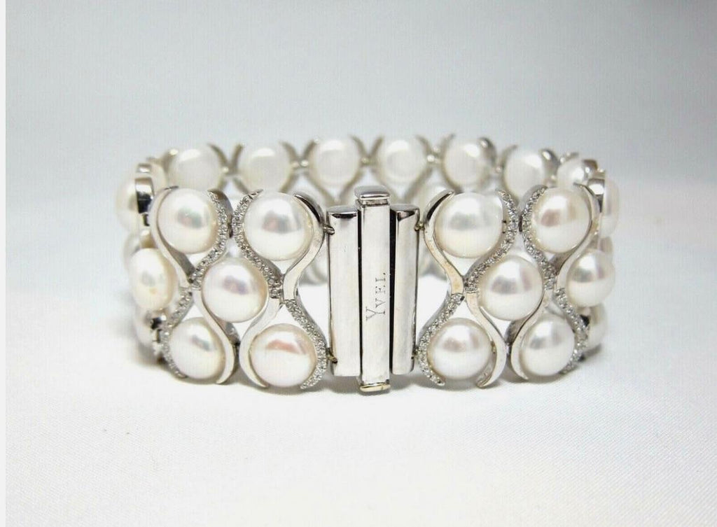 Yvel Pearl, White Gold And Diamond Cuff