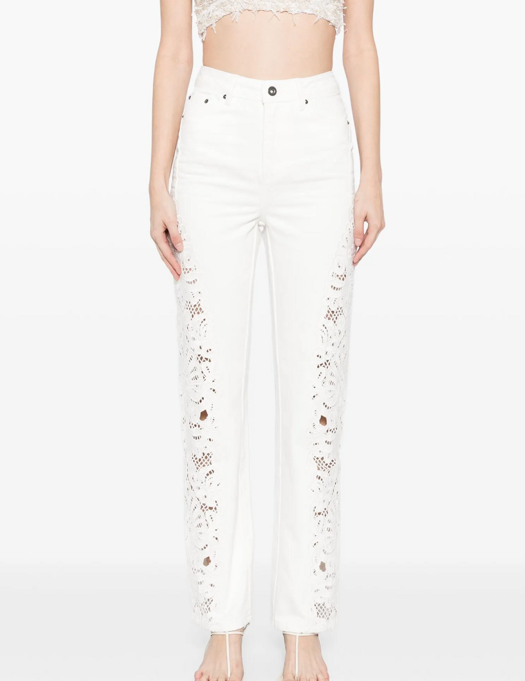 Self-Portrait Embroidered Jeans