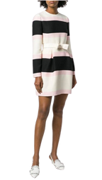 Valentino Striped Wool and Silk Blend Mini Dress