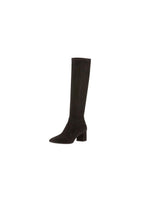 Suede Square-Toe Knee Boots