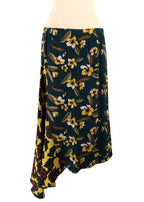 Weekend MaxMara Teal and Yellow Floral Skirt