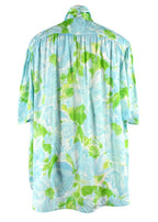 Balenciaga Blue and Green Silk Blouse