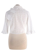 Claudie Pierlot White Bajou Embroidered Tie Front Blouse