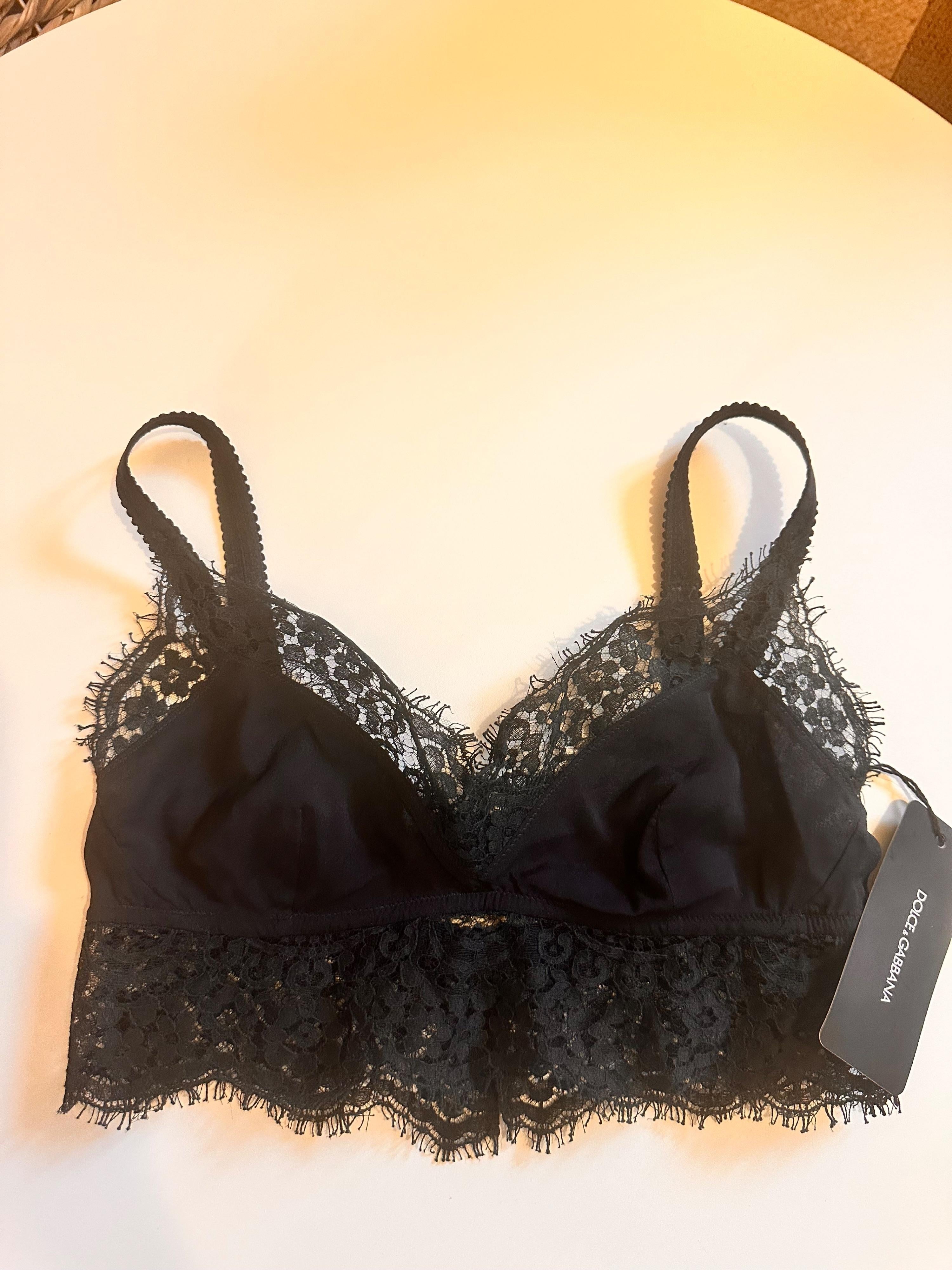 Dolce & Gabbana Sicily Black LACE Satin Top