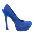 Yves Saint Laurent Palais Mohawk Blue Suede Pumps