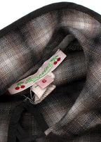 Kids 6Y Grey Monochrome Check Lurex Woven Top