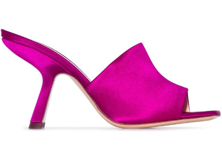 Nicholas Kirkwood Fuchsia Alba Satin Mules