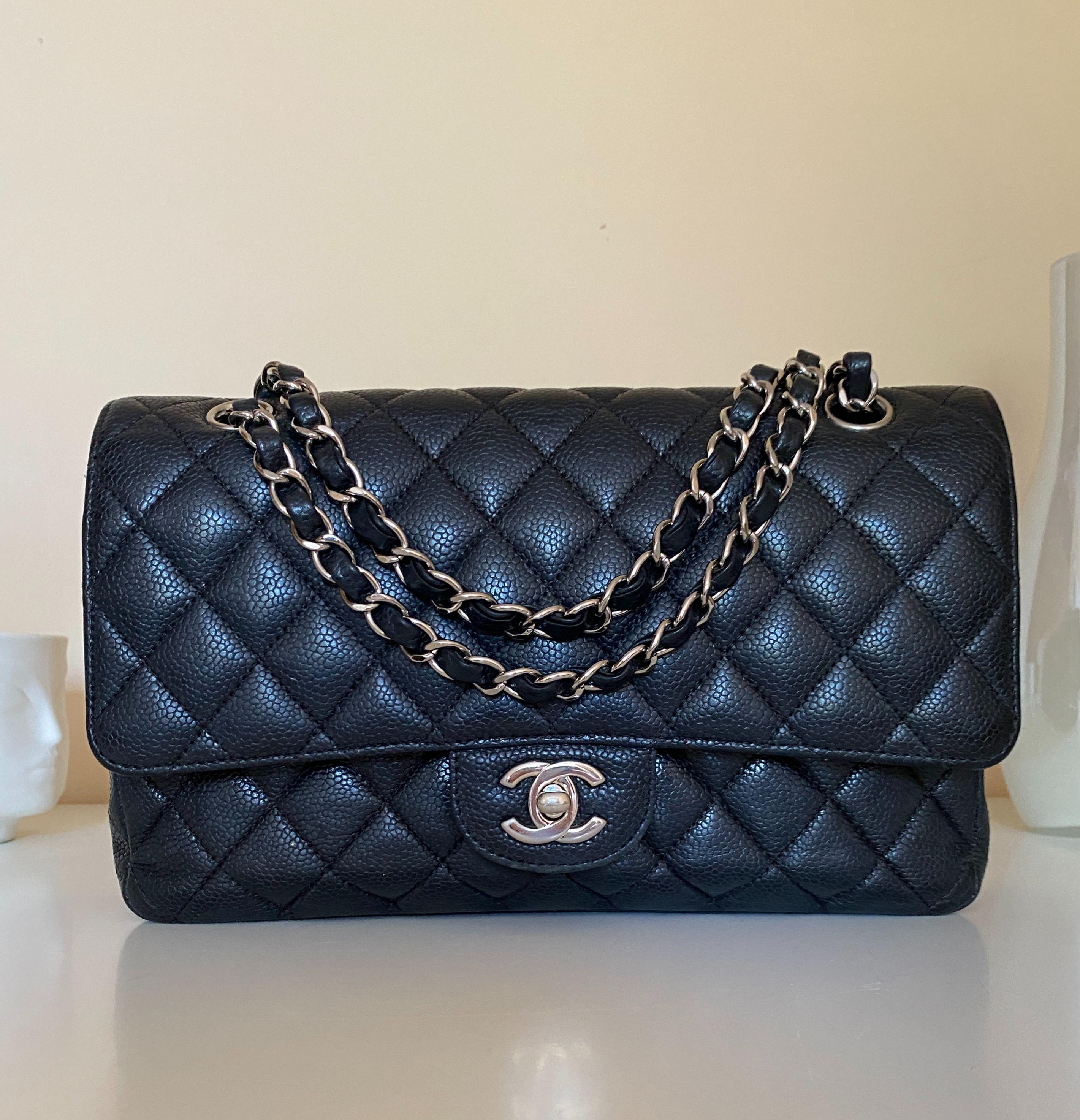 Chanel Medium Black Classic Caviar Double Flap Bag