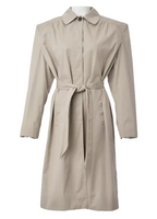 Beige Exaggerated Shoulder Trench Coat