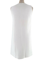 Victoria Beckham White and Blue Striped Ruched Mini Dress