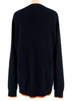 Madeleine Thompson Navy & Orange Cashmere Joshua Jumper