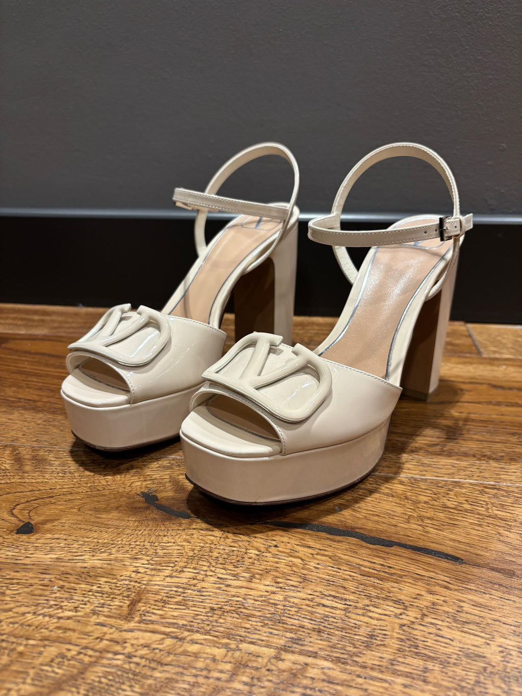 Valentino Ecru Platform Sandals