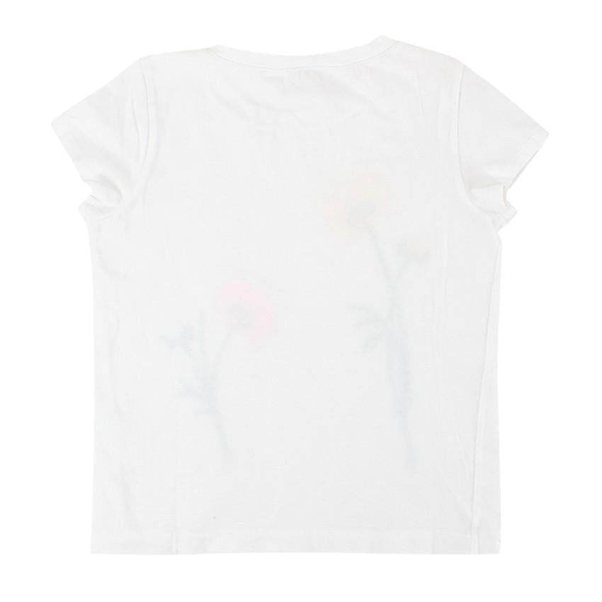 Simonetta Kids Girls Embroidered Sequin Floral T-Shirt