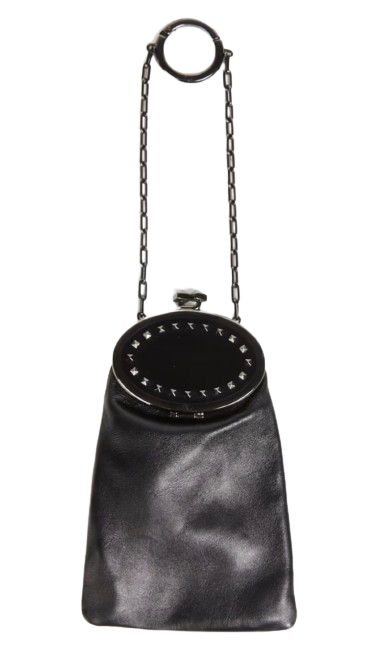 Valentino Studded leather bag charm pouch