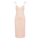 Rebecca Vallance Peach Crepe Midi Dress