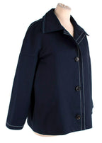 Marni Blue Boxy Jacket with Contrast Stitching