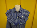 REDValentino Striped Cotton Ruffle Shirt