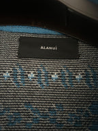 Alanui Blue Bandana Print Wool Cardigan