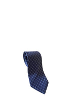 Navy Diamond Pattern Silk Tie