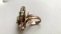 Bijoux De Familie Crystal & Chrysolite Cocktail Ring
