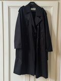 Saint Laurent Black Cotton Trench Coat