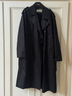 Saint Laurent Black Cotton Trench Coat