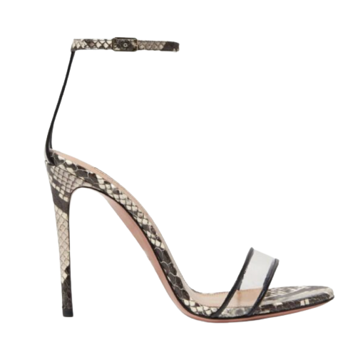 Snake Embossed Leather & PVC Sandals