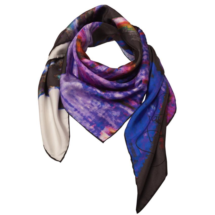 Rosemary Goodenough Purple River Through A Curtain IV Scarf