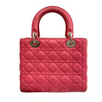 Medium Pink Lambskin Cannage Lady Dior