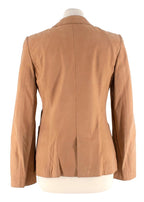 Asprey Tan Leather Single-Breasted Blazer